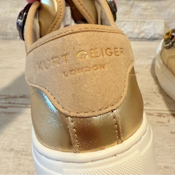 Kurt Geiger Laney Gold Octavia Jewel Studded Embellished Platform Sneakers 36.5 - Picture 7 of 13